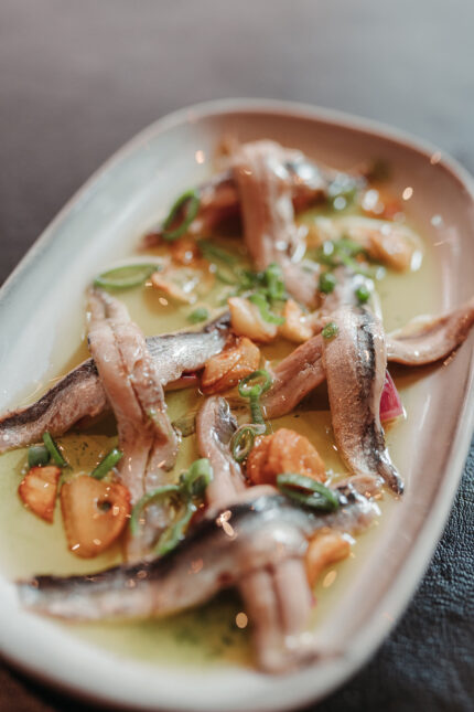Set lunch Boquerones sardine tapas at El Pirata Mayfair - boquerones in our Bar Restaurant