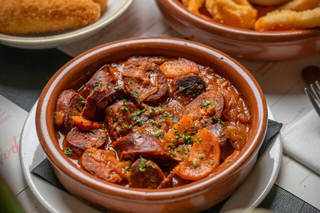 Small plate-tapas chorizo served in our famous tapas bar in Mayfair