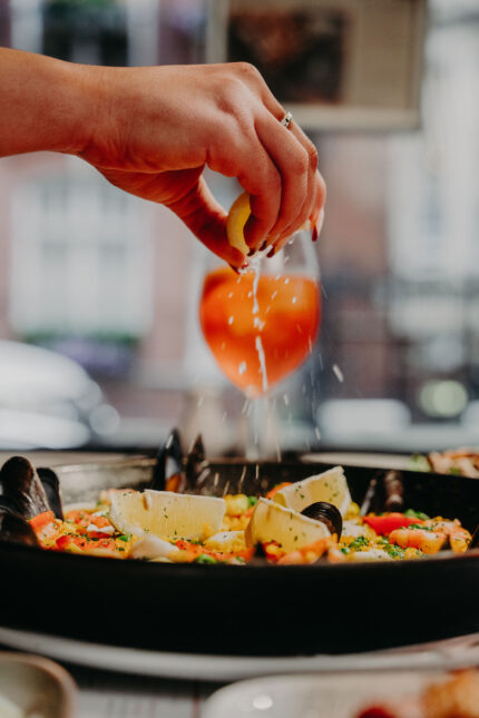 Set lunch add paella to share for two
